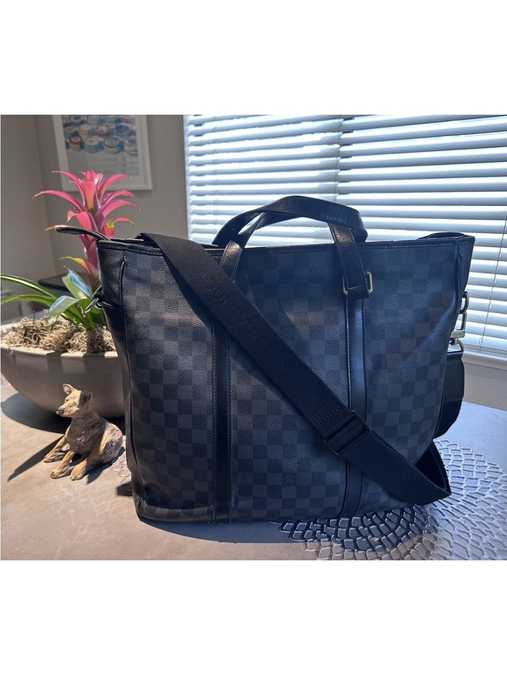 Louis Vuitton Damier Graphite
Canvas Tadao Bag w/ Adjustable Cross-Body Strap